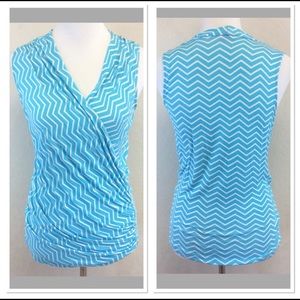 Stitch Fix Pixley Faux Wrap Chevron Top Sz M
